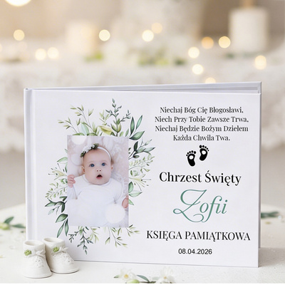 Księga gości na Chrzest z nadrukiem UV i personalizacją