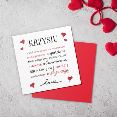 Kartka na walentynki ze zdjęciem / Love / Prezent dla niego
